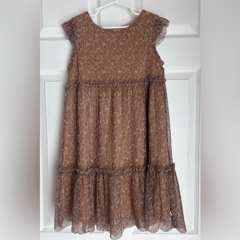 Juicy Couture Girls Dress Size Medium (8-10) Animal Print Tiered Shimmer